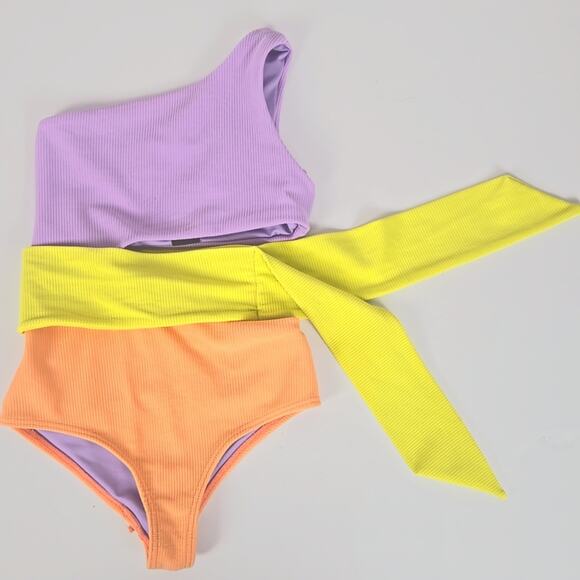 Beach Riot Carlie One Piece Fruity Colorblock Swimsuit Size 2 / XS - Picture 1 of 6